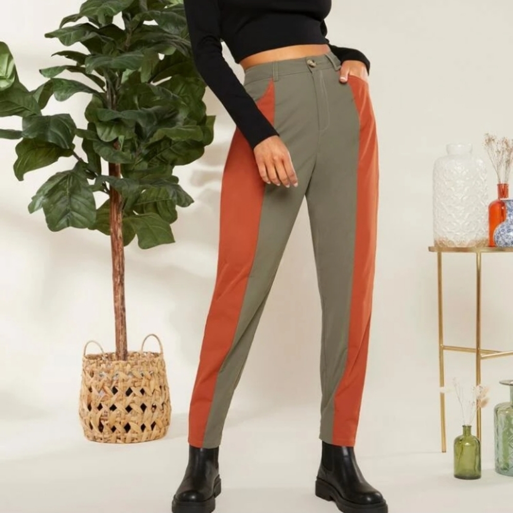 SHEIN Two Tone Tapered Pants
